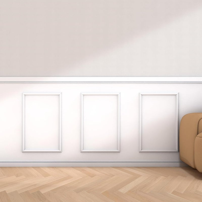 COUKIU Pre-Cut 3 Set Peel and Stick Wall Molding Trim Kit, 16" x24" Premade Wainscoting Panels, Self Adhesive Moulding Panel for Interior Walls Picture Frame - Image 1